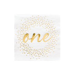 1st Birthday One Gold Napkins-Small S9226 - Pretty Day
