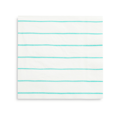 Frenchie Striped Aqua Napkins Large - 16 Pk S4195 - Pretty Day