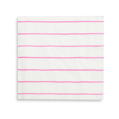 Frenchie Striped Cerise Pink Napkins - Small 16 Pk. S1111 - Pretty Day