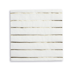 Frenchie Striped Gold Napkins 16 Pk. S1108 - Pretty Day