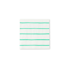 Frenchie Striped Green Napkins Small - 16 Pk. S2206 - Pretty Day