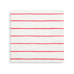 Frenchie Striped Red Napkins - Large 16 Pk S4190 - Pretty Day