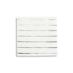 Frenchie Striped Silver Napkins Large  - 16 Pk S7109 - Pretty Day