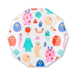 9.5" Little Monsters Large Plates - 8 Pack S5087 - Pretty Day