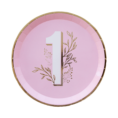 9" Pink Onederland Dinner Plates - 8 Pack S0139 - Pretty Day