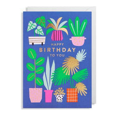 Houseplant Birthday Greeting Card - Pretty Day