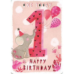 First Birthday Girl Greeting Card - Ling Design - Pretty Day