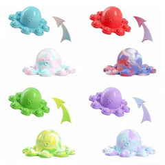 Flip-n-Go Reversible Octopopper Octopus Fidget Keychains - Pretty Day