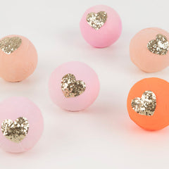 Pink and Gold Hearts Surprise Balls 6pk - Pretty Day