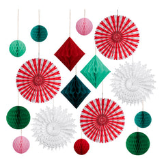 Christmas Honeycomb Decoration Kit -16pc M1005 - Pretty Day