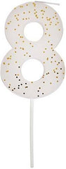 Meri Meri White Number 8 Candle S4062 - Pretty Day