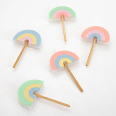 Rainbow Birthday Candles 5pk S9278 - Pretty Day
