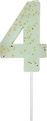Mint Number 4 Candle  S4064 - Pretty Day