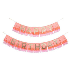 Pink Happy Birthday Fringe Garland S5093 - Pretty Day
