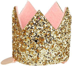 Gold Felt  Glitter Mini Crown Hair Clip S1171 - Pretty Day
