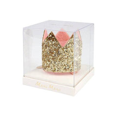 Gold Felt  Glitter Mini Crown Hair Clip S1171 - Pretty Day