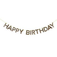 Gold Happy Birthday Banner 8ft S3156 - Pretty Day