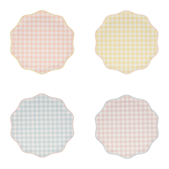Meri Meri Pastel Gingham Paper Side Plates - Small S5144 S5147 - Pretty Day