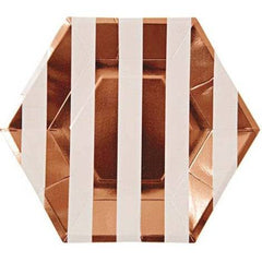 Rose Gold Striped Plates - Small S1032 - Pretty Day