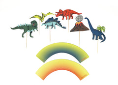 Dinosaur Party Cupcake Toppers &Wrappers - 12 count S3051 - Pretty Day