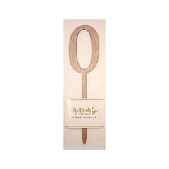 Number 0 Botanical Wood Cake Topper S4104 - Pretty Day