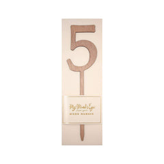 Number 5 Botanical Wood Cake Topper S4162 - Pretty Day