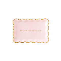 Cake By Courtney Scalloped Rectangle Paper Plate - 8 pack S3004 - Pretty Day
