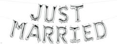 Just Married Silver Balloon Banner Kit S4035 - Pretty Day