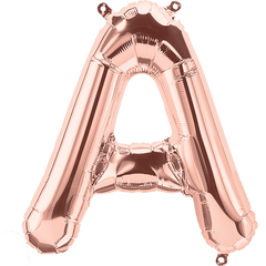 Small 16"  Rose Gold Letter A Balloon S4023 - Pretty Day