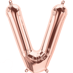 Small 16"  Rose Gold Letter V Balloon S4025 - Pretty Day