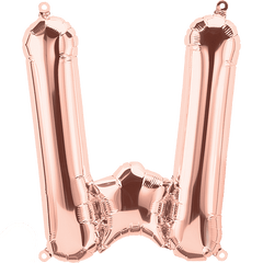 Small 16"  Rose Gold Letter W Balloon S4026 - Pretty Day