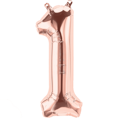 Small 16"  Rose Gold Number 1 Balloon S4026 - Pretty Day