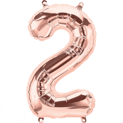 Small 16"  Rose Gold Number 2 Balloon S4026 - Pretty Day