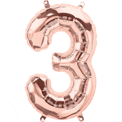 Small 16"  Rose Gold Number 3 Balloon S4026 - Pretty Day
