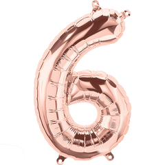 Small 16"  Rose Gold Number 6 Balloon S4026 - Pretty Day