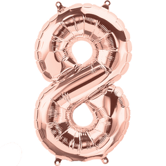 Small 16"  Rose Gold Number 8 Balloon S4026 - Pretty Day