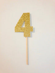 4 Glitter Cake Topper- 3" - Pretty Day