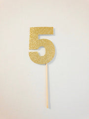 5 Glitter Cake Topper- 3" - Pretty Day