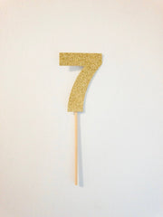 7 Glitter Cake Topper- 3" - Pretty Day