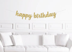 Happy Birthday Glitter Banner - Pretty Day