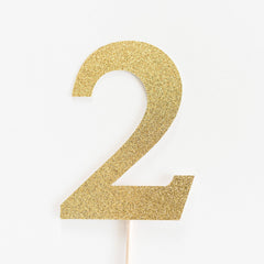 2 Cake Topper Gold - Pretty Day