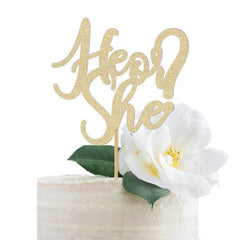 He or She Cake Topper - Pretty Day