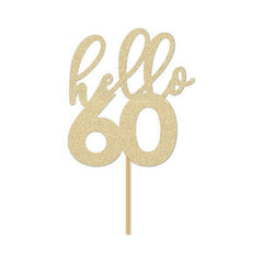 Hello 60 Cake Topper - Pretty Day
