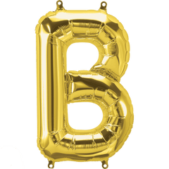 Small 16" Air Fill Only Gold B Balloon S4010 - Pretty Day
