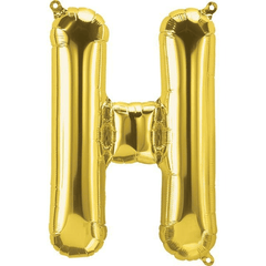 Small 16"  Gold H Letter Balloon S4011 - Pretty Day