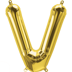 Small 16"  Gold V Letter Balloon S4015 - Pretty Day
