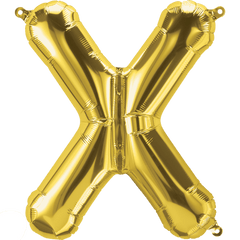 Small 16"  Gold X Letter Balloon S4016 - Pretty Day