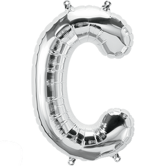 Small 16"  Silver Letter C Balloon S4017 - Pretty Day