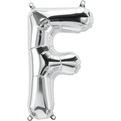 Small 16"  Silver Letter F Balloon S4018 - Pretty Day