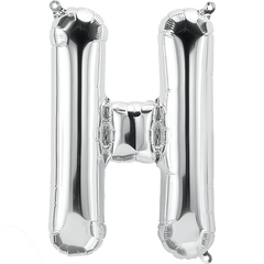 Small 16"  Silver Letter H Balloon S4018 - Pretty Day